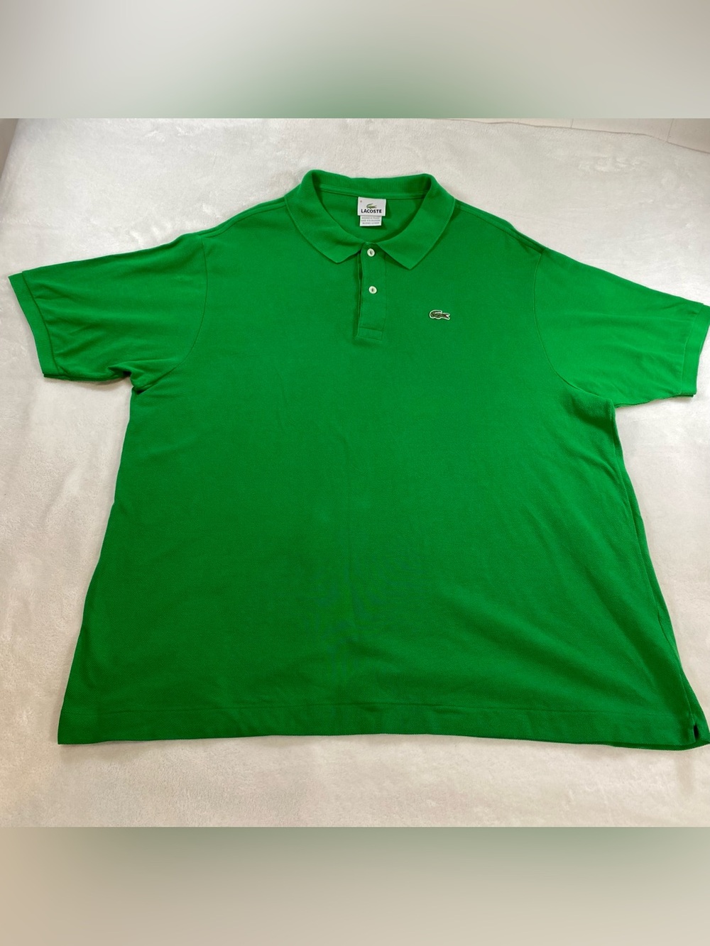 Lacoste Classic Green Cotton Piqué Polo Crocodile Logo Size 8